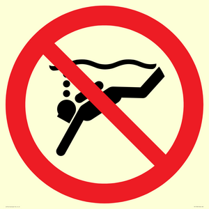 Prohibition: No sub-aqua diving